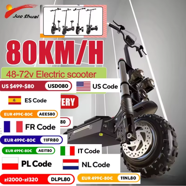 Patinete eléctrico de doble tracción para adulto 5600W